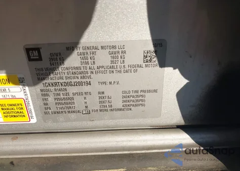 2016 GMC Acadia Denali from USA, damaged, VIN 1GKKRTKD6GJ200194